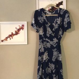 Short sleeved maxi wrap dress